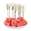 100Pcs/Bag Party Disposable Tableware Cocktail Knotted Bamboo Pick Fruit Skewers