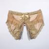 Unisex Ultra-Thin Transparent Lacework Bowknot Panties Women Briefs Open Crotch Underwear Sissy Lingerie Crotchless Thong Erotic