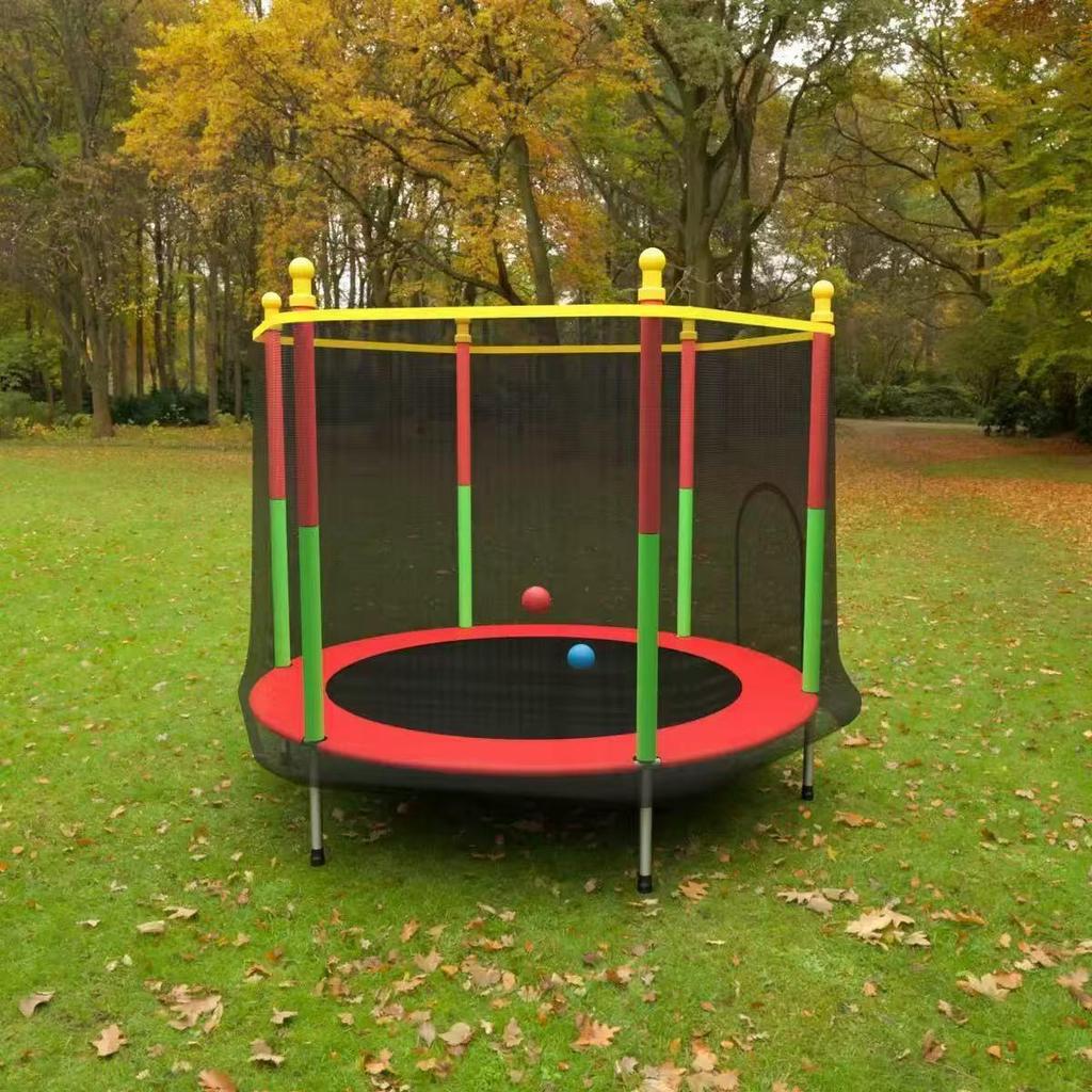 Colorful Children's Trampoline with Safety Net for Indoor/Outdoor Sports & Fitness