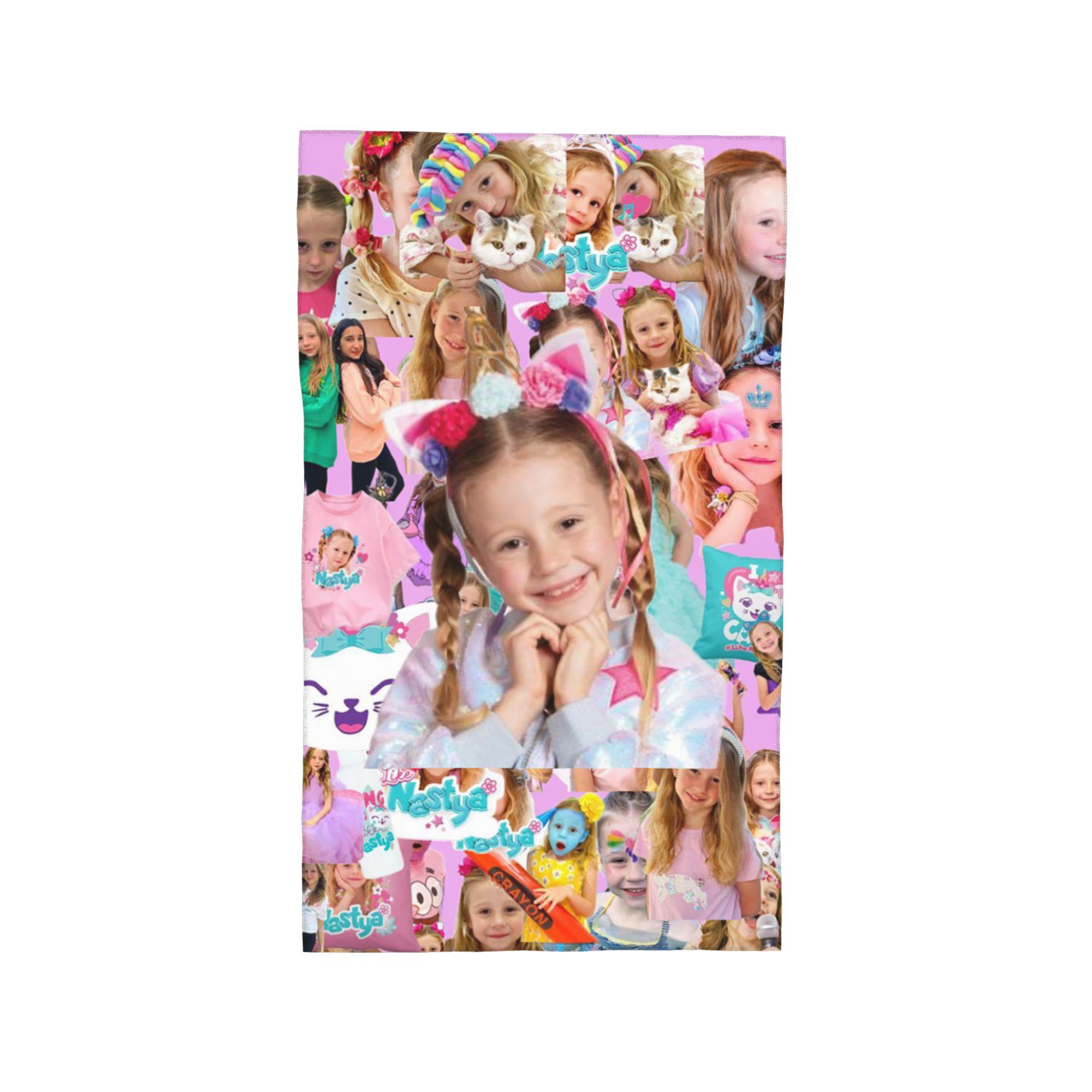 

Cute Like Nastya Kawaii Cartoon Soft Face Towel Quick Dry Pool Bath Cotton Towels Absorbent Quick W40*H60(CM)