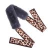 Thick Fanshion Neck Warmer Neck Scarves Wrap Collar Scarf Faux Fur Plush Leopard Ribbons