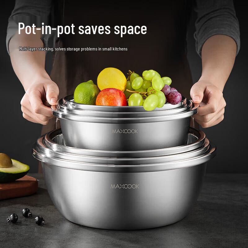 Meichu 3-Piece Stainless Steel Mixing Bowl Set