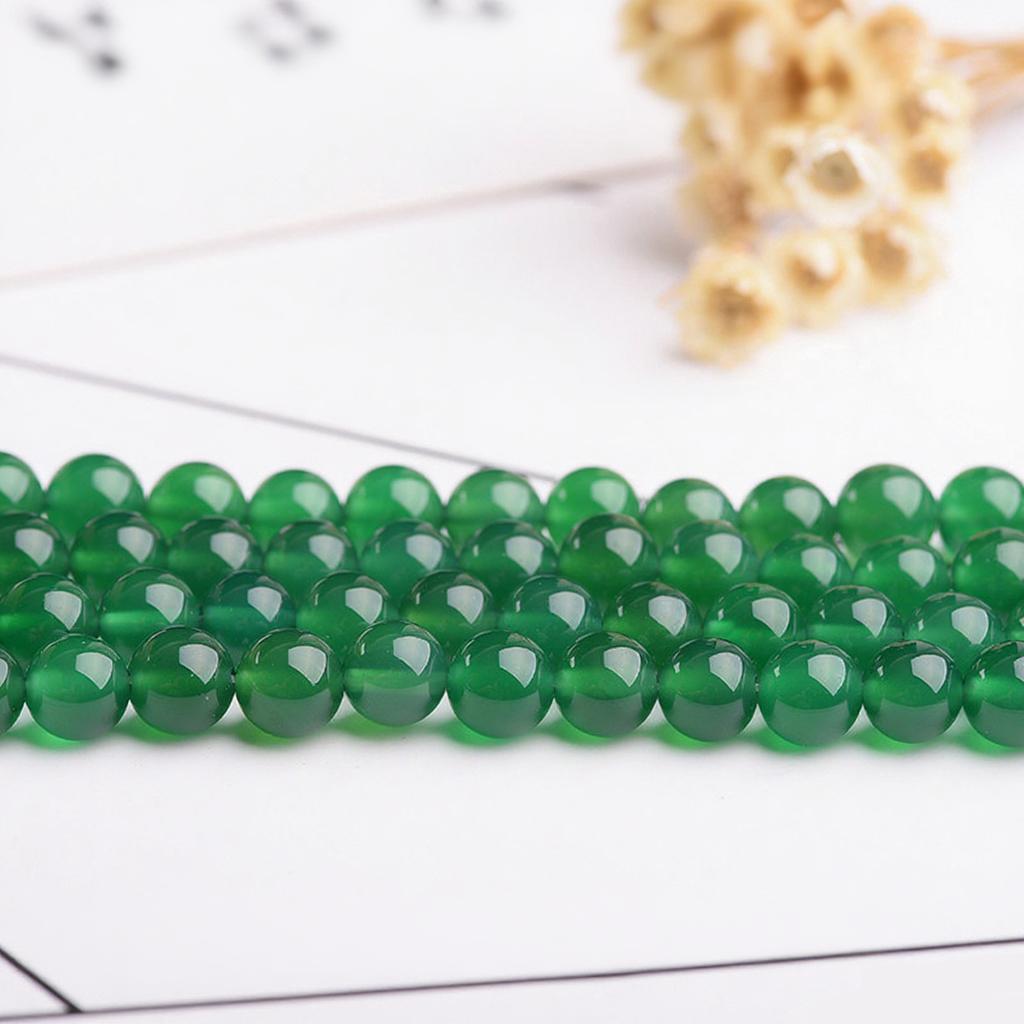 Natural Green Agate Loose Beads for DIY Jewelry Making 