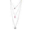 Les Trésors De Lily [N5062] - Silver Pink 'Scarlett' Long Necklace