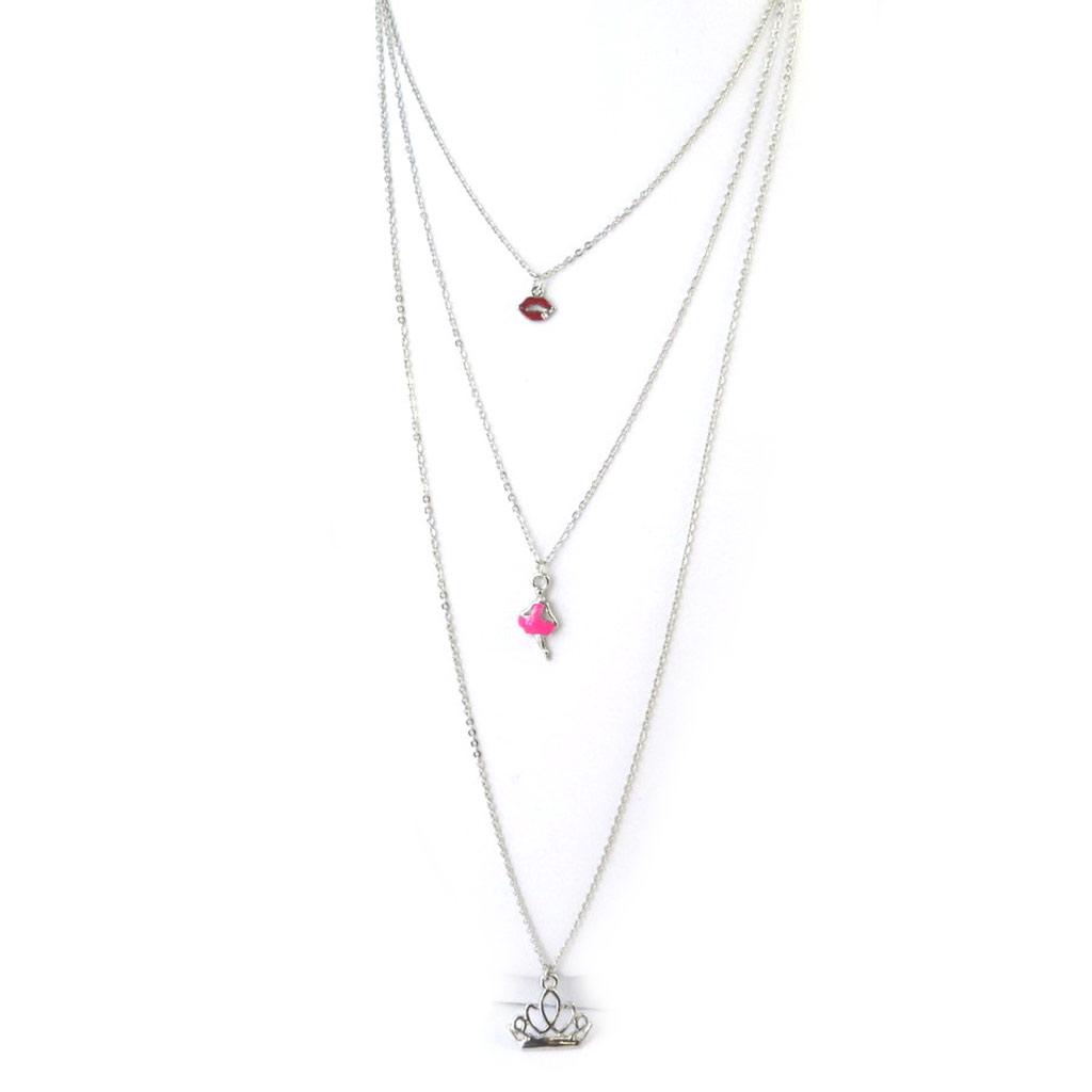 Les Trésors De Lily [N5062] - Silver Pink 'Scarlett' Long Necklace