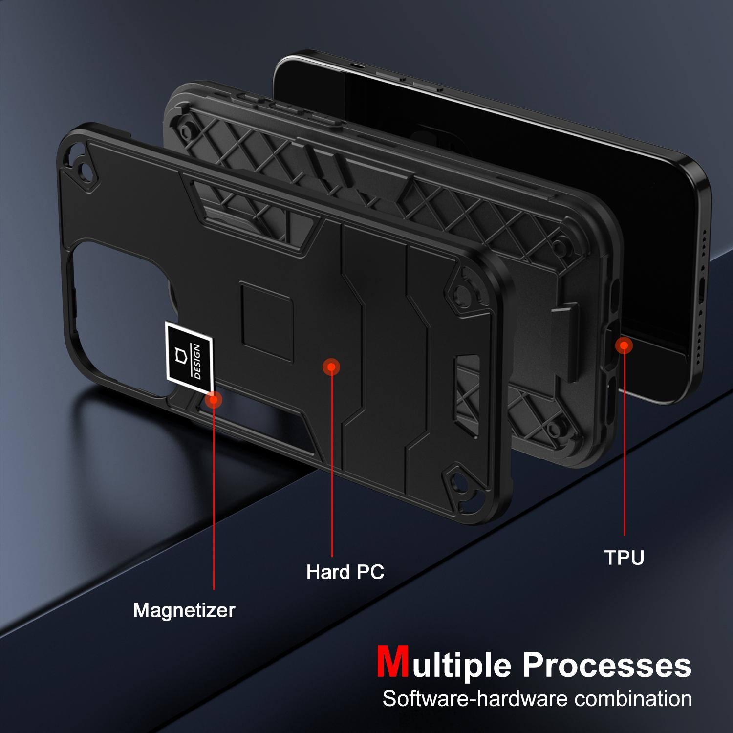 

For ZTE Blade A54 Case PC+TPU Drop-Proof Protective Phone Cover Black