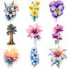 9 Stück Temporäre Tattoos Hibiskusblumen Temporäre Tattoo-Aufkleber Narzissenblumen Sonnenblumen Für Damen Wangen Arme
