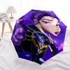 Ombrello Automatico Apri e Chiudi a Tema Kpop Girl, 8 Stecche, Adatto per il Tempo Libero e le Uscite, Accessorio da Esterno, Stile Gotico, Moda