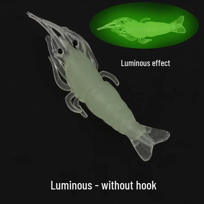 Bionic Night Glow Grass Shrimp Soft Lure for Bass and Sea Fishing.