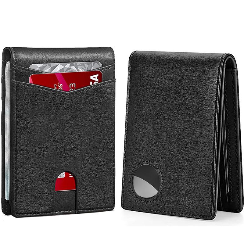 Men's RFID Anti-Theft Multi-Slot Wallet & AirTag Card Locator