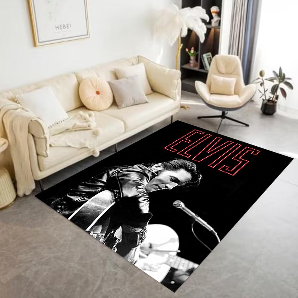 Tapis de sol Iconique d'Elvis Presley Parfait pour Bureau Salles de jeux Salle à manger Entrée Tapis Antidérapant Décor de Bureau Anime Cadeau de Fête de Mariage