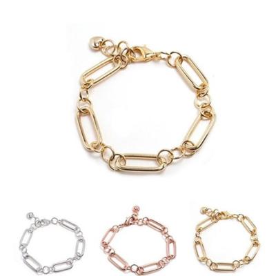 Großes, rundes, dickes Goldarmband mit ovaler Kette für Damen (10605462)