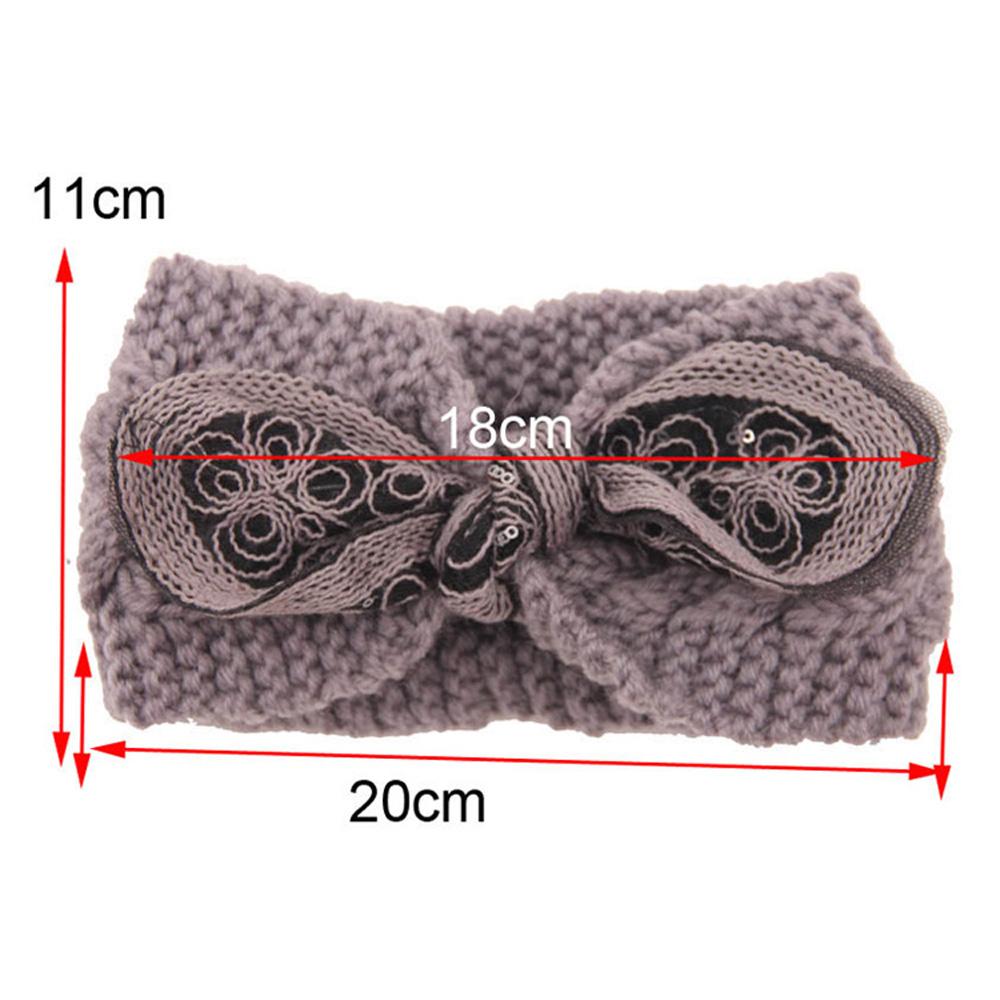 Vintage Women Girl Flower Bow Knot Headband Turban Rabbit Ears Headwrap Crochet Knit Hairband