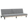 Sofa Bed with Drink Holders Light Grey Fabric
