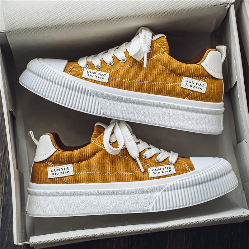 

Casual Sneaker Canvas Skateboard Male Sneakers Loafers Men s Sneakers Shoes for Men Sports and Leisure Wear-resistant Non-Slip 40 жёлтый