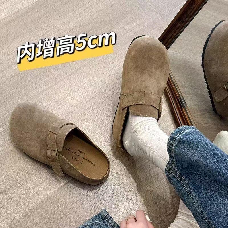 Baotou half slippers women wear a pedal Boken shoes fashion thick soles heightening Boken shoes women 2025 new spring and autumn