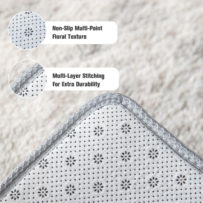 VIKAMA Shaggy Pile Entrance Carpet Soft Bedroom Dorm Bedside Rug Indoor Area Floor Mats Bathroom Doormat Home Decoration