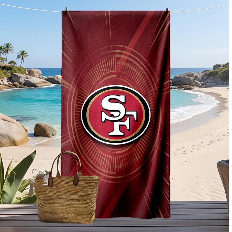 Asciugamano da Spiaggia Stampa San Francisco 49ers Morbido Portatile Asciugatura Rapida?Asciugamano Asciutto Per Piscina Vacanza Estiva Sport all'Aperto