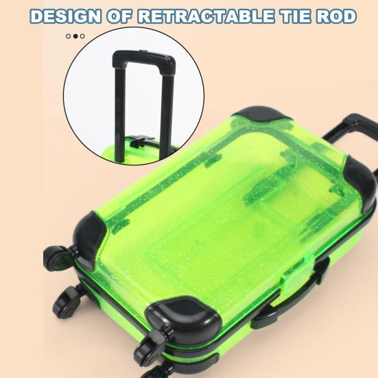 

Детская мини-игрушка для багажа с выдвижной ручкой, большая вместимость, прозрачные 4 вращающихся колеса, косметика, кукла для хранения закусок, дорожный чемодан на колесиках