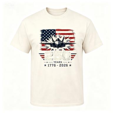 Vintage Usa Flag Jet Fighter 250 Years 17762026 Patriotic Graphic Cotton Short Sleeve Tshirt