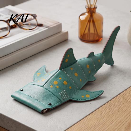 Duurzame Lensbeschermer Haaienshark Zonnebrilhoesje, Creatieve Faux Leren Etui, Brilhoesje Draagbare Brilhouders voor Kinderen Studenten,