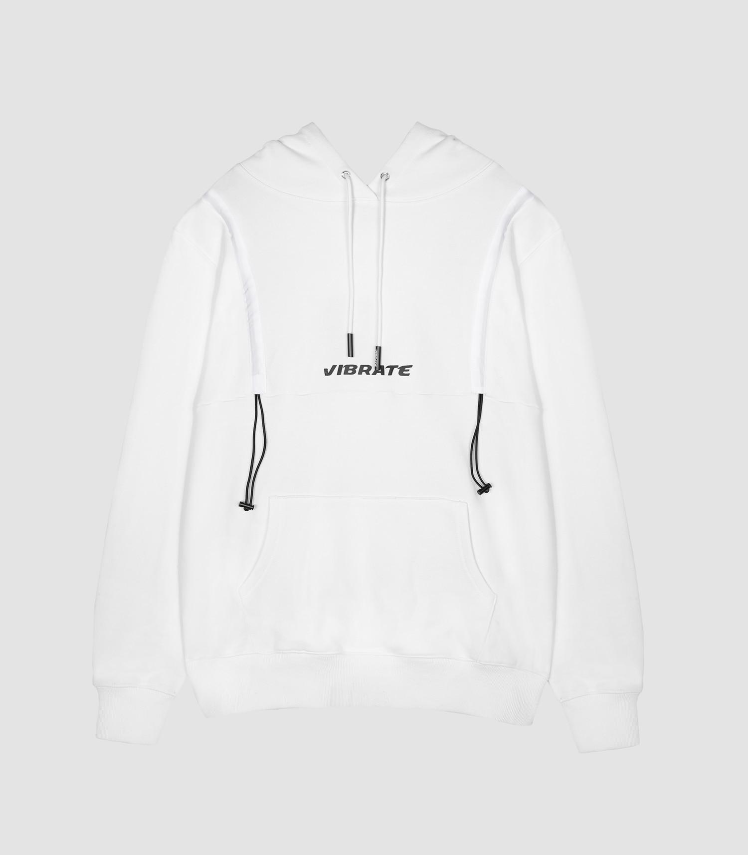 Vibrate String Point Basic Hoodie (White) White/L