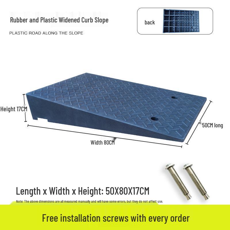 Portable Rubber-Plastic Curb Ramp Mat for Car