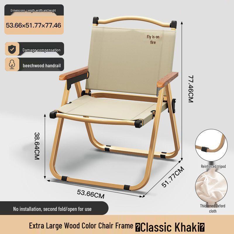 Kermit Tempered Portable Folding Chair - Ideal for Camping, Outdoor, Beach, and Fishing.