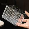 Home Office Desk Organizer Transparent Acrylic Makeup Brush Organizer, Multi-Compartment Storage Bin, Modern Desktop Lipstick Eyeliner Stand