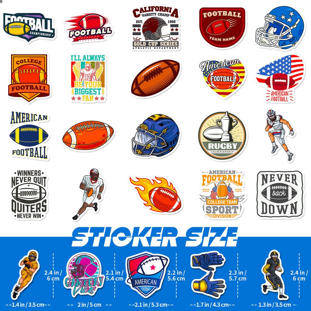 50 Autocollants Football Américain Nouveau Style Football Dessin Animé Gribouillis Autocollants Autocollants
