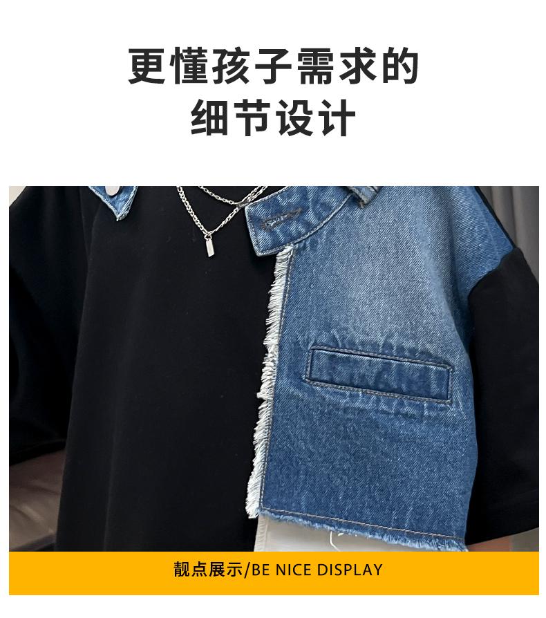 Boys' summer clothes short sleeved T-shirt 2026 new children's summer top, mid size children's summer style, cool and trendy, explosive street trend