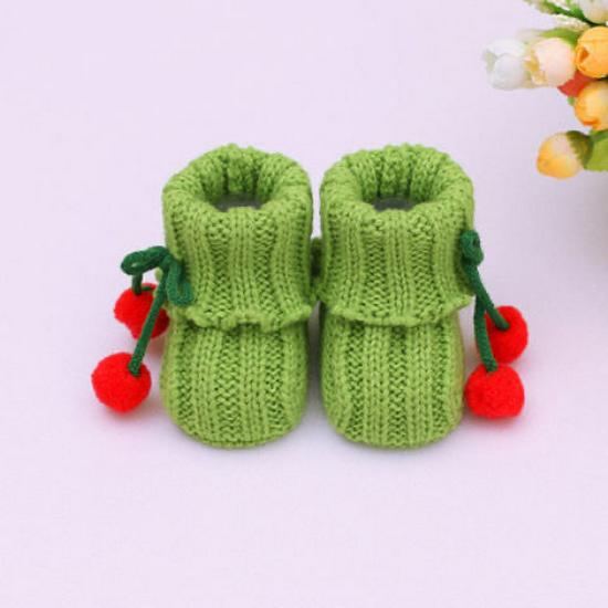 Scarpine da Bambino in Lana Lavorate a Maglia a Mano per Primavera e Autunno (0-6 mesi)