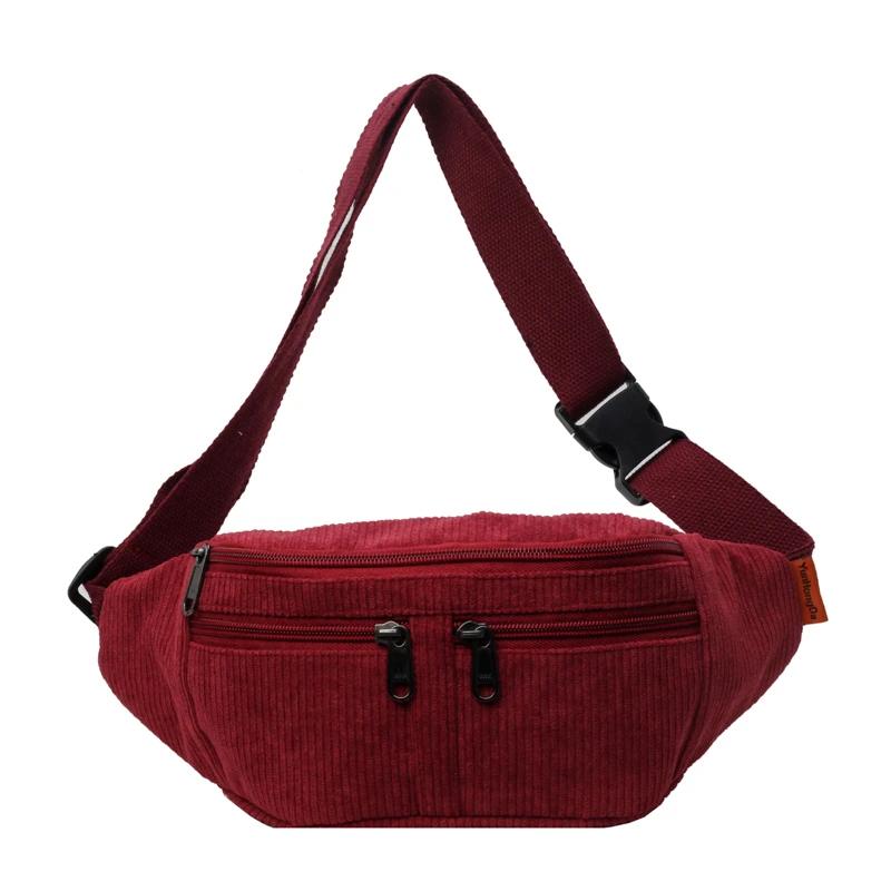 Женская бархатная сумка через плечо с множеством карманов, однотонная повседневная сумка со всеми соответствиями на молнии