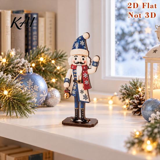Durable Wooden Holiday Ornament Christmas Nutcracker Table Sign, Soldier Figure Standing Collectible Statue Decorative Desktop for Tiered Tray, Party