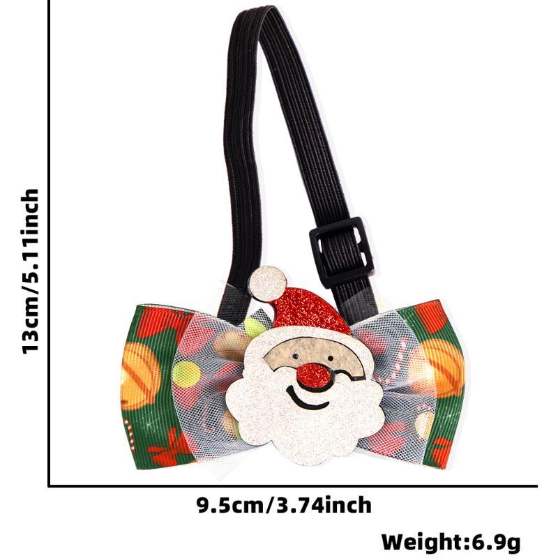 Christmas Pet Bow Ties With Adjustable Neck Strap Cute Festive Patterns For Small Dogs Cats Holiday Photoshoots