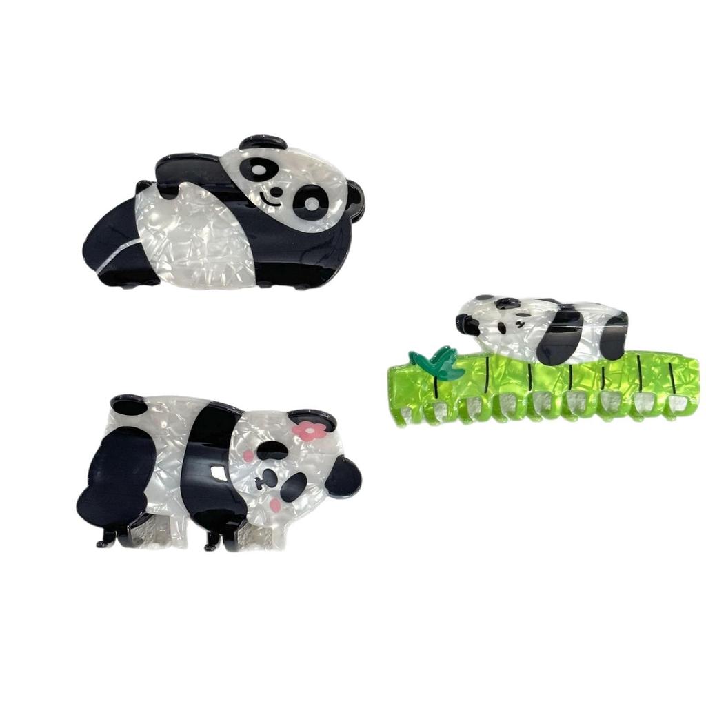Okouzlující panda kreslená spona do vlasů - Vysoce kvalitní žraločí spona pro updo pro dívky