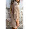 Loose Fit V Neck 3 4 Sleeve Hollow Design Knit Sweater