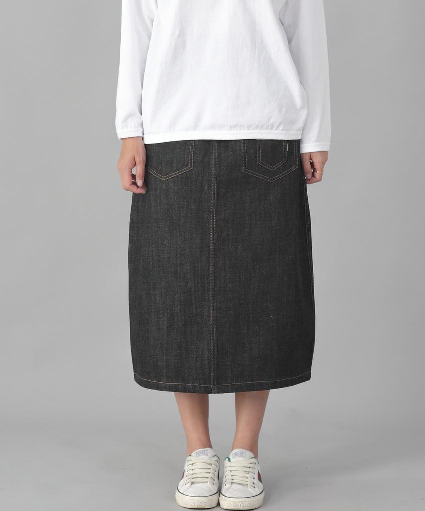 Seinteukeulu 7Pk Denim Long Skirt 7Pls-1308 Black Denim