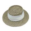 Japanese Retro Japanese Salty Grass Seaweed Woven Flat Top Top Top Top Hat Women'S Summer Shading Vacation Panama French Straw Hat