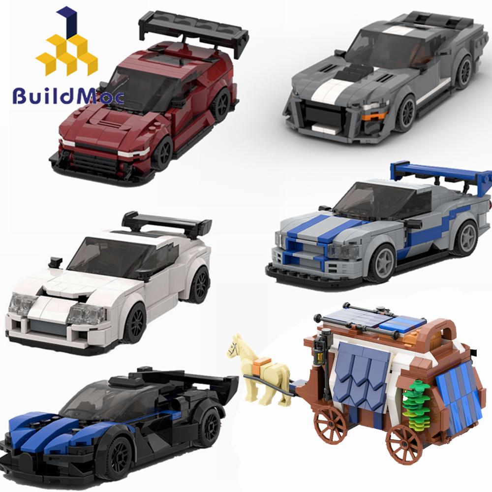 Buildmoc Technical Car Sportscar Skyline Camper Van Model MOC Set Building Blocks Kits Toys for Children Kids Gifts Car Bricks