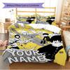 Name Custom Mob Psycho 100 Pattern Bedding Set Quilt Cover Pillowcase Home Decor Gift (1 * Duvet Cover + 2 * Pillowcase, Without Core)