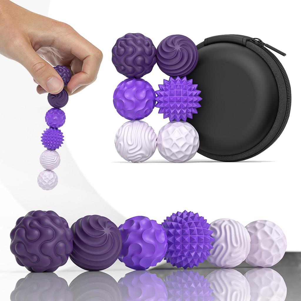 6/12pcs Magnetic Sensory Fidget Ball Toy, Attracting Stress Ball with Silicone Shell for Adults and Teens, Peace of Hands
