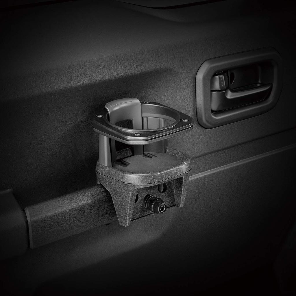 Carmate NZ588 Drink Holder for Suzuki Jimny JB64/JB74, RHD, 4-Position Mount, Slide-Wall 53–74 Mm, Black