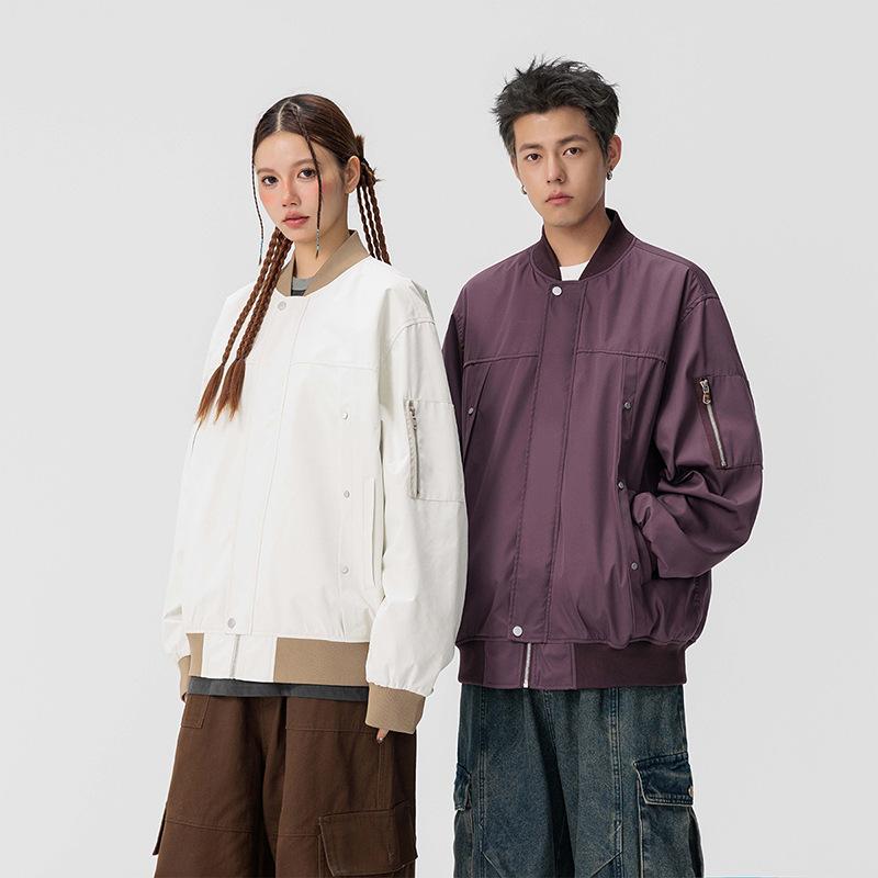 Jacket Men's and Women's Coats American Retro Bomber Jackets Baseball Uniforms Men's and Women's Trendy Brand Niche Tooling Coats Men's