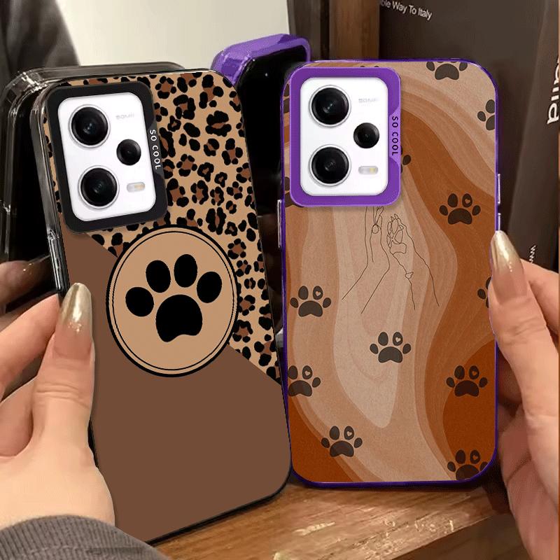 Dog Footprint Paw Cute Pattern Shockproof Phone Case for Xiaomi Redmi Note 15 14 13 12 Pro Plus 11 11S 11T 5G Cover Anti Fall Fu