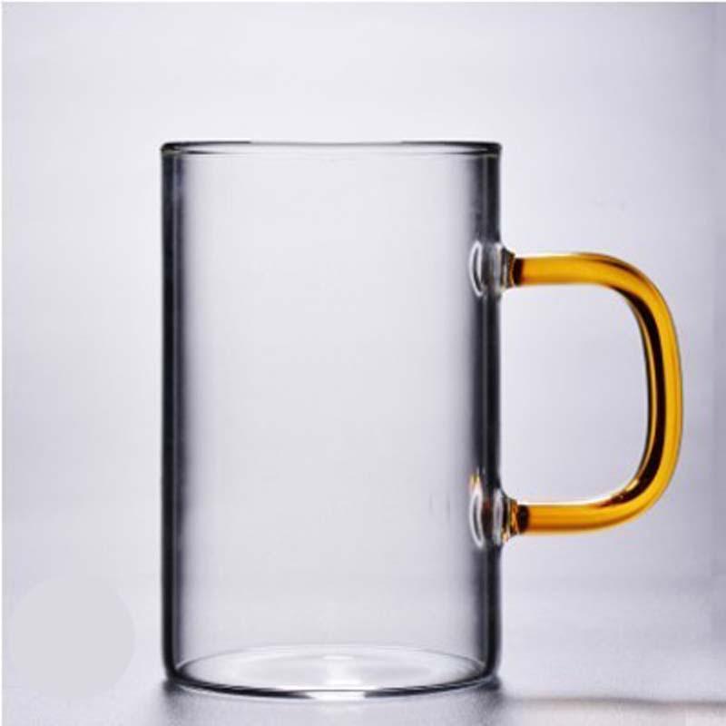 High-Temperature Resistant Glass Tea Cup with Handle - Transparent and Thickened for Juice and Milk