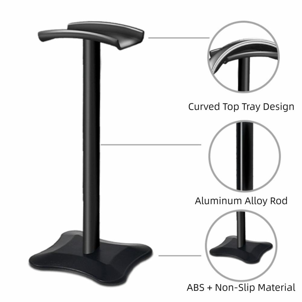 with Anti-Slip Base Headset Holder ABS & Aluminum Alloy Over-Ear Headset Holder  Desktop Use