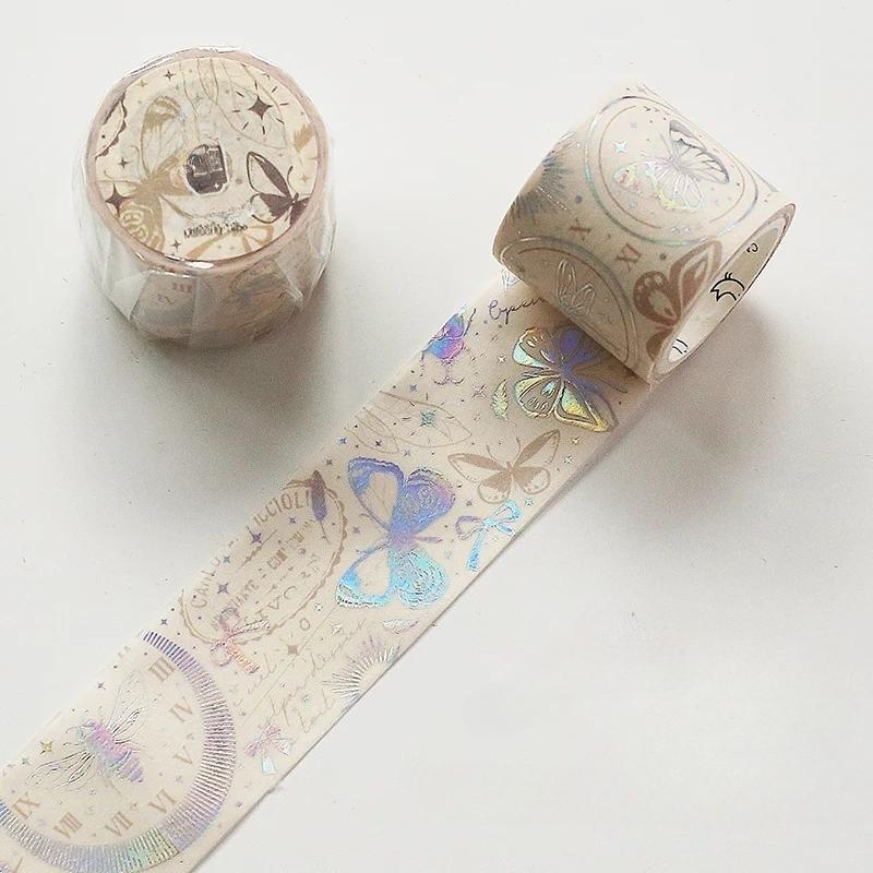 Fantasy Astrolabe Stars Moon Planet Laser Hot Silver Decorative Masking Washi Tape Adhesive Tape DIY Scrapbooking Sticker Label