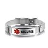 Medical Alert ID Bracelet Emergency First Aid Health Monitoring Laser Engraved Satinless Steel Adjustable Bracelet for Men Women