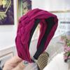 Women's Pure Color Simple Fabric Handmade Twist Braid Knotted Wide Side Hair Band